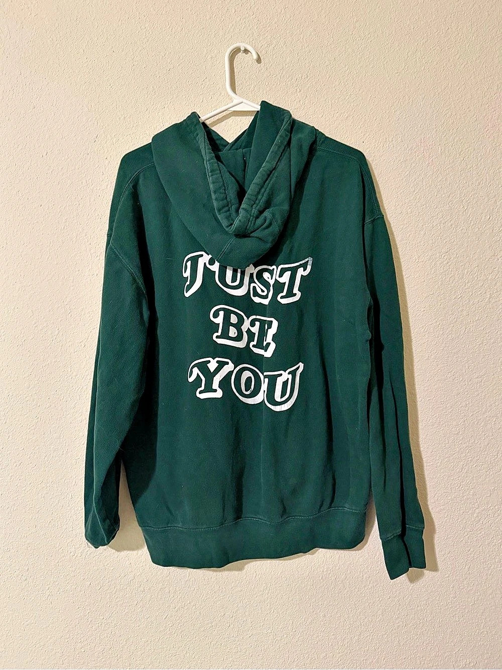Graphic Pullover Hoodie in Green Like New